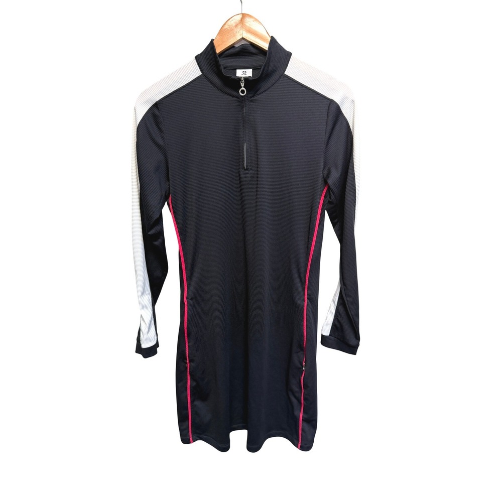 Daily Sports Womens Navy Blue Long Sleeve Quarter Zip Golf Dress Side Pockets S - Picture 3 of 9